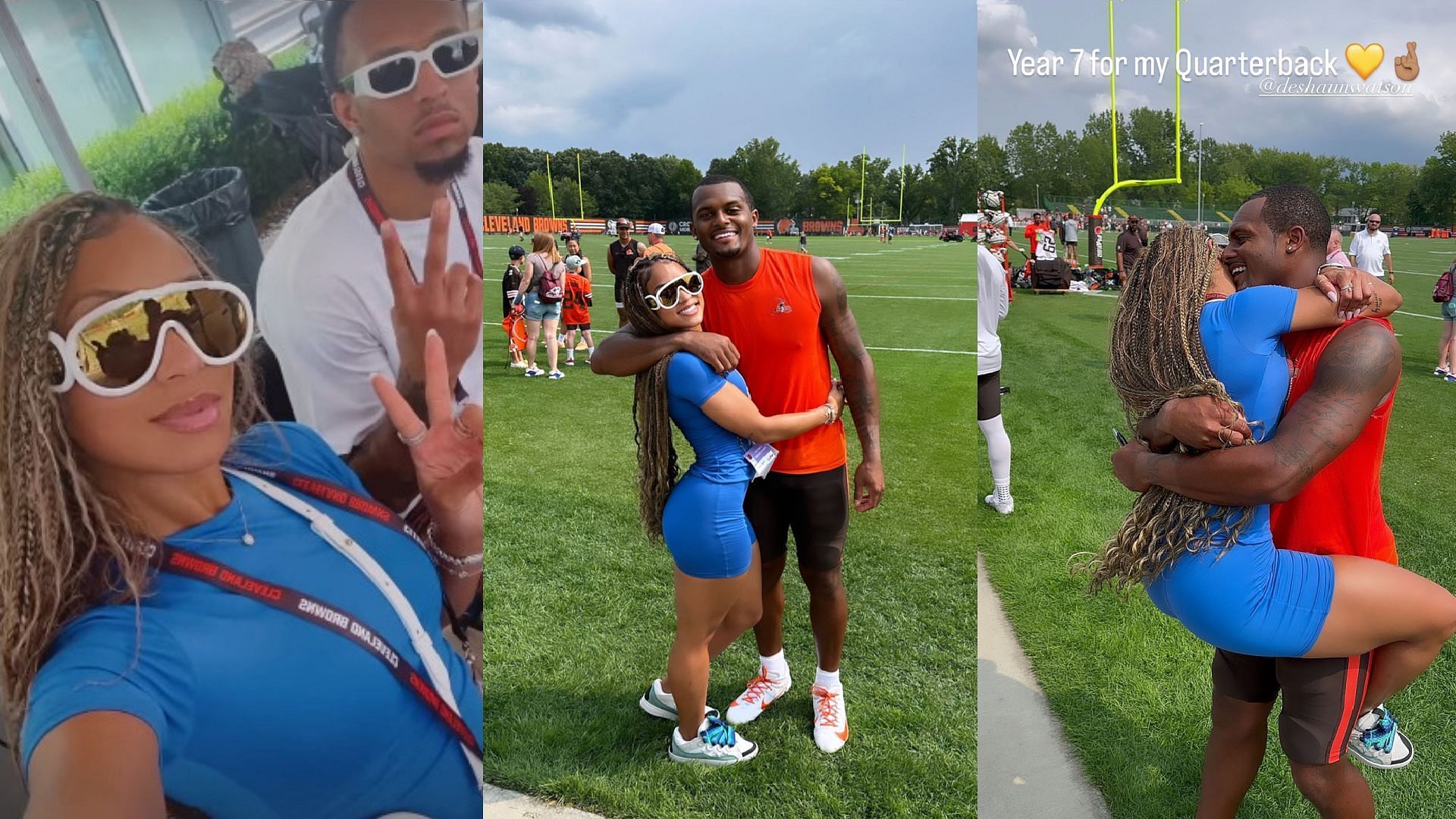 Deshaun Watson and Jilly Anais at training camp