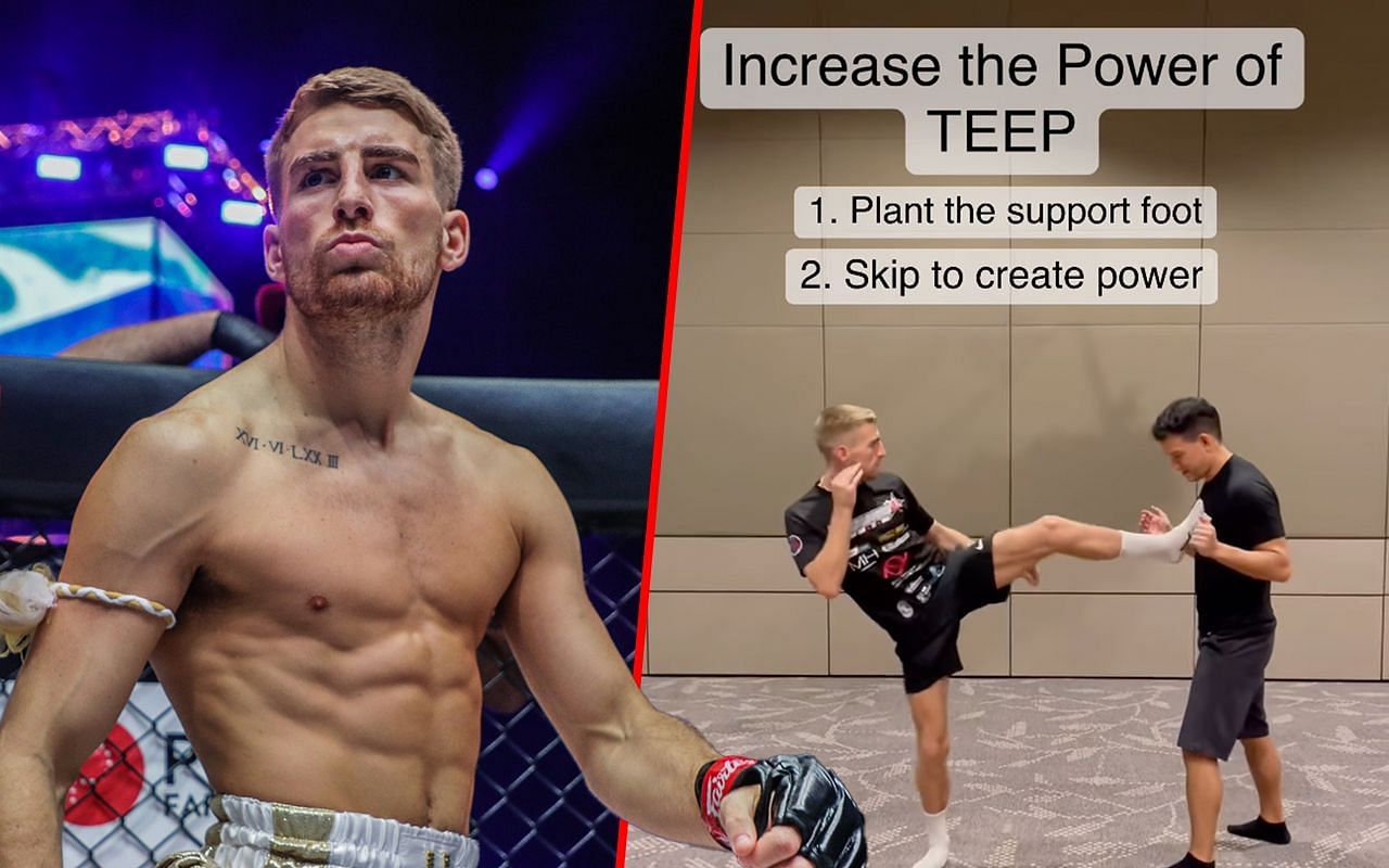 WATCH: Jonathan Haggerty teaches Mitch Chilson his signature teep kicks