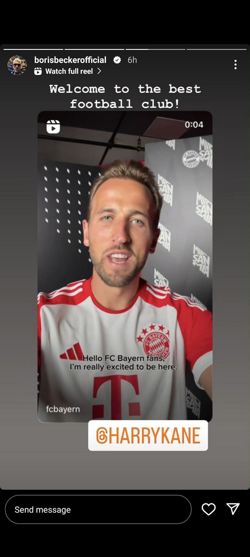 Boris Becker welcomes Harry Kane to Bayern Munich