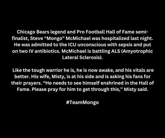 Chicago Bears legend Steve McMichael is fighting to see his Hall of Fame  enshrinement 