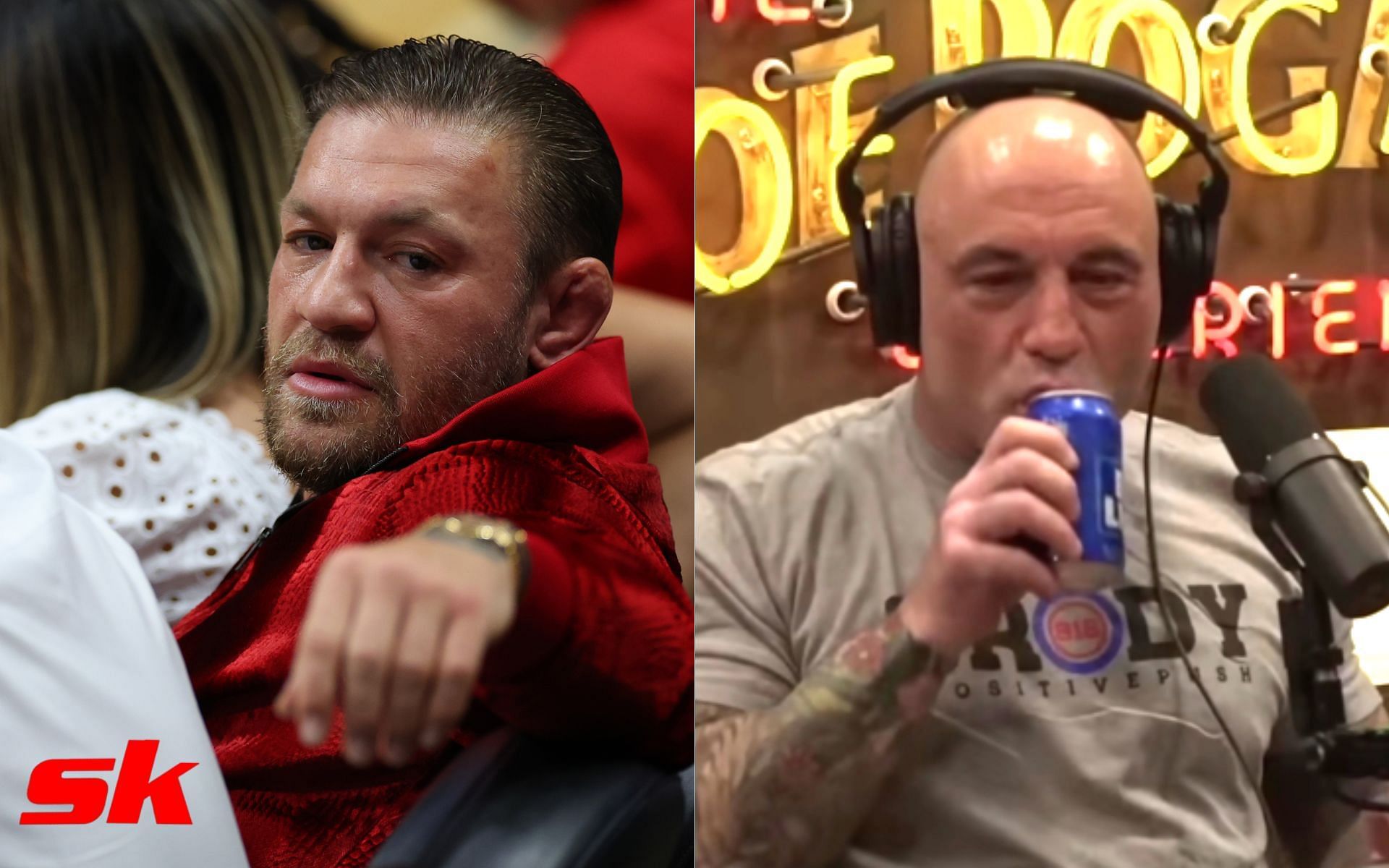 Conor McGregor (left - via Getty), Joe Rogan (right - via Joe Rogan Experience]