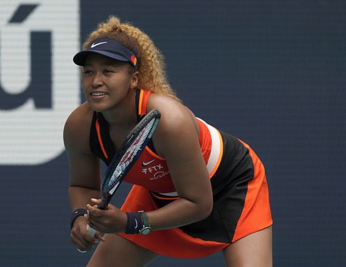 Naomi Osaka in action during Miami Open, 2022.