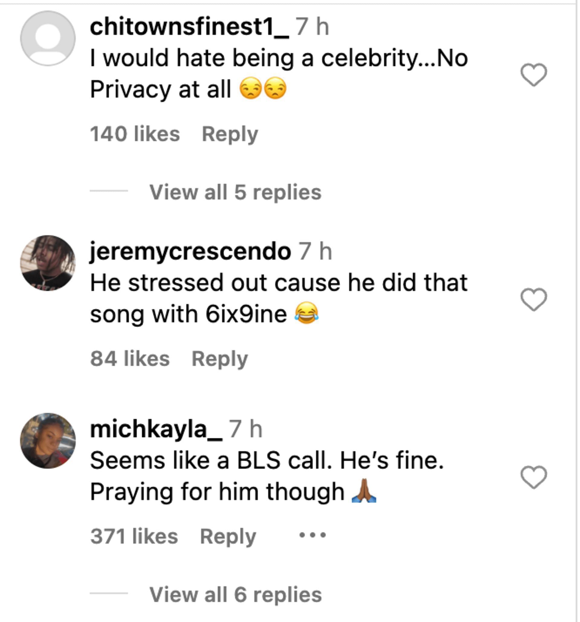 Social media users left concerned as the Florida rapper can be seen rushing to the hospital in a conscious state. (Image via Instagram)