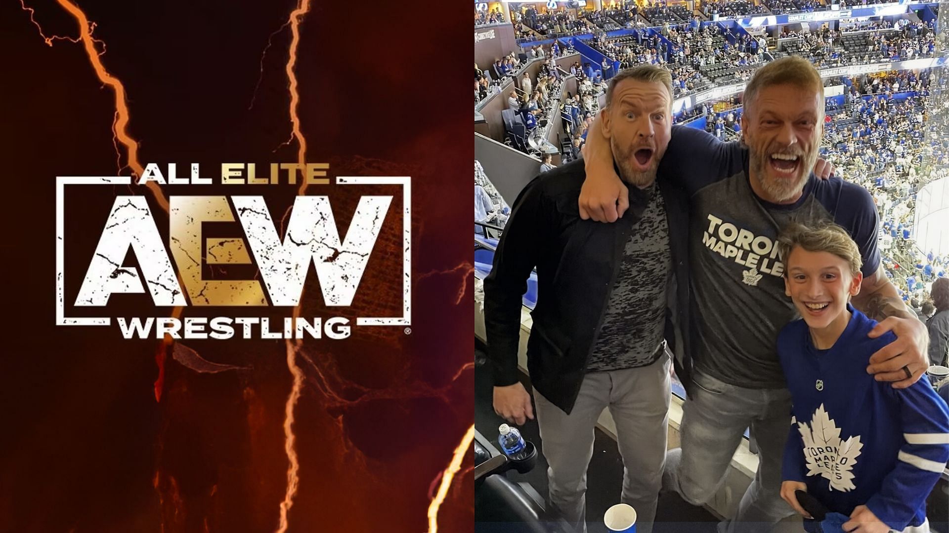 Edge, Christian, and Brodie Lee Jr. recently attended a hockey game together