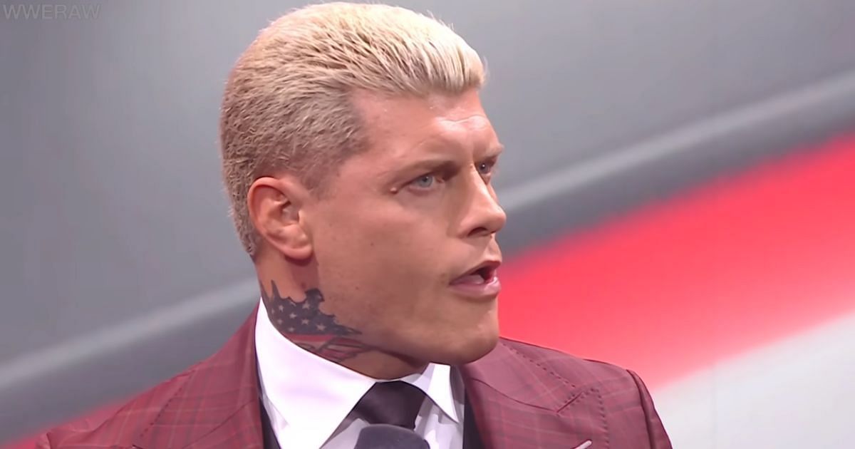 Cody Rhodes during his promo segment on Monday Night RAW.