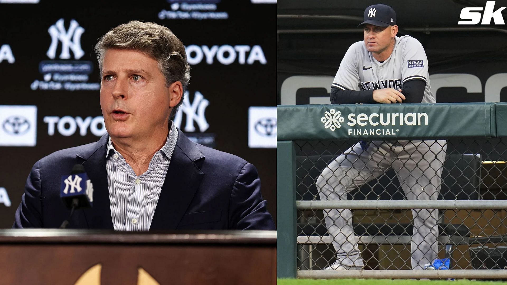 New York Yankees Hal Steinbrenner and Aaron Boone