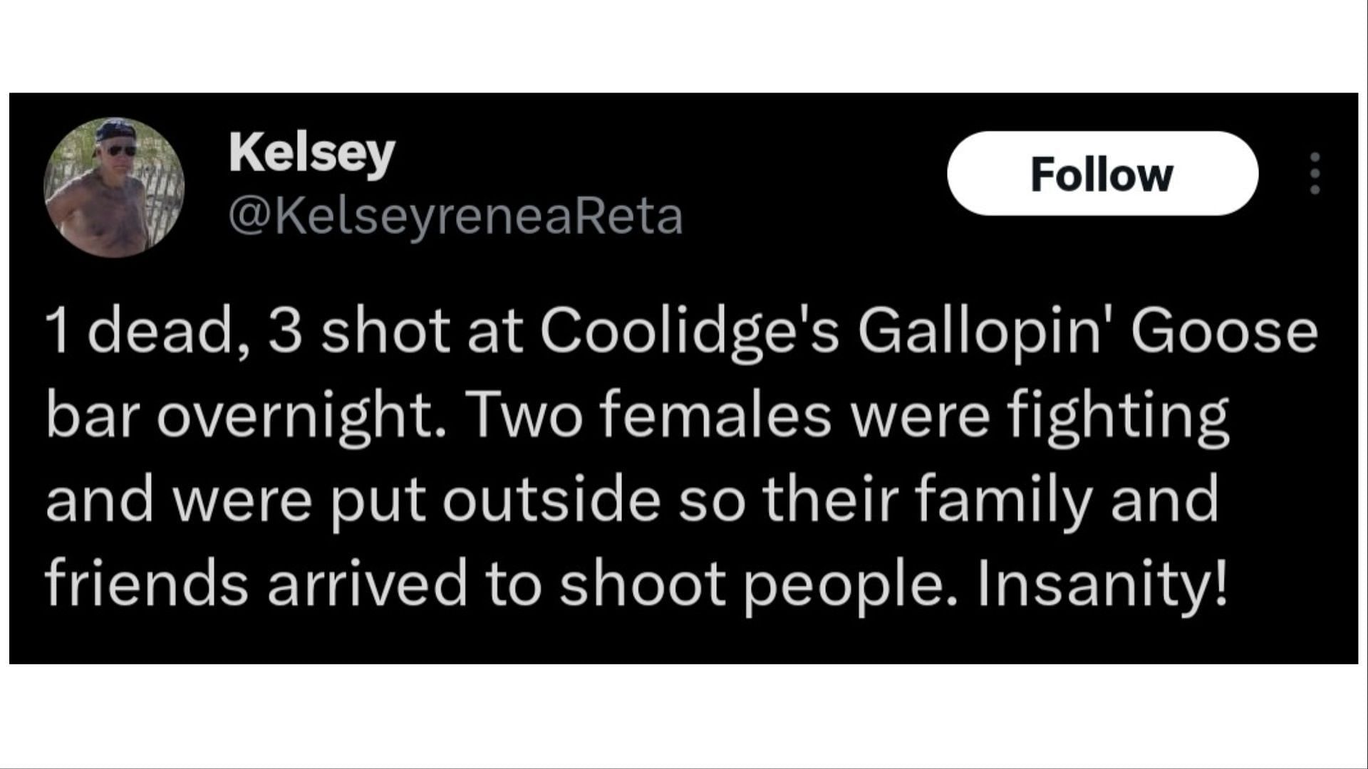 Netizen comments on the shooting (Image via Kelsey/Twitter)