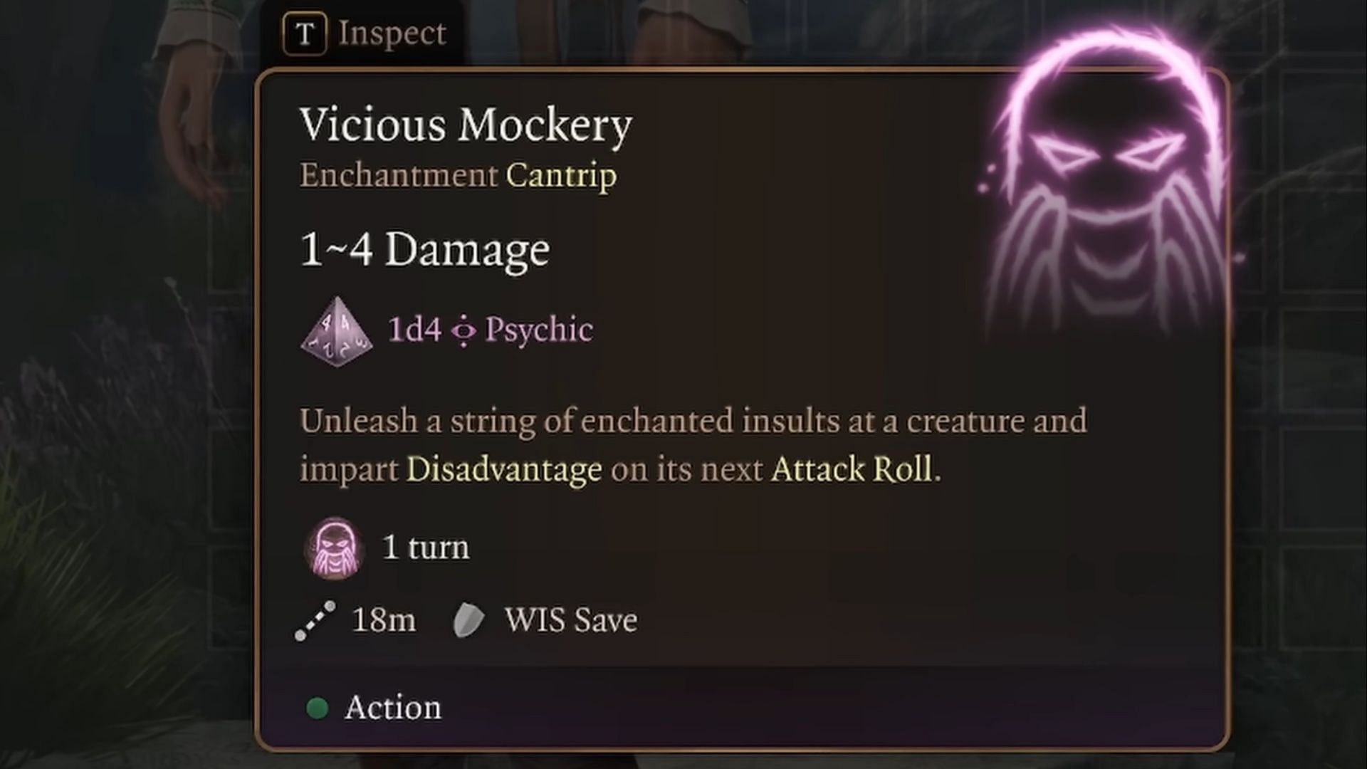 Vicious Mockery is available to Bard Class (Image via Larian Studios)