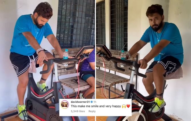 "Very happy" - David Warner reacts to Rishabh Pant's recent workout video