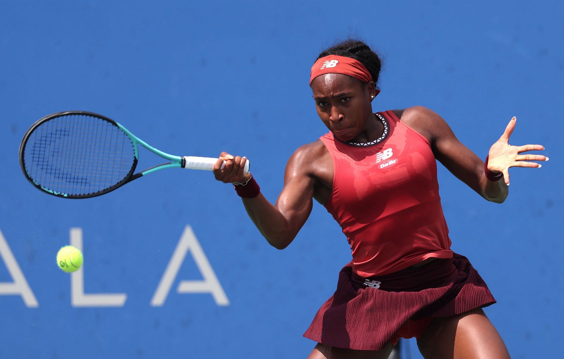 Coco Gauff in action at the 2023 Citi Open