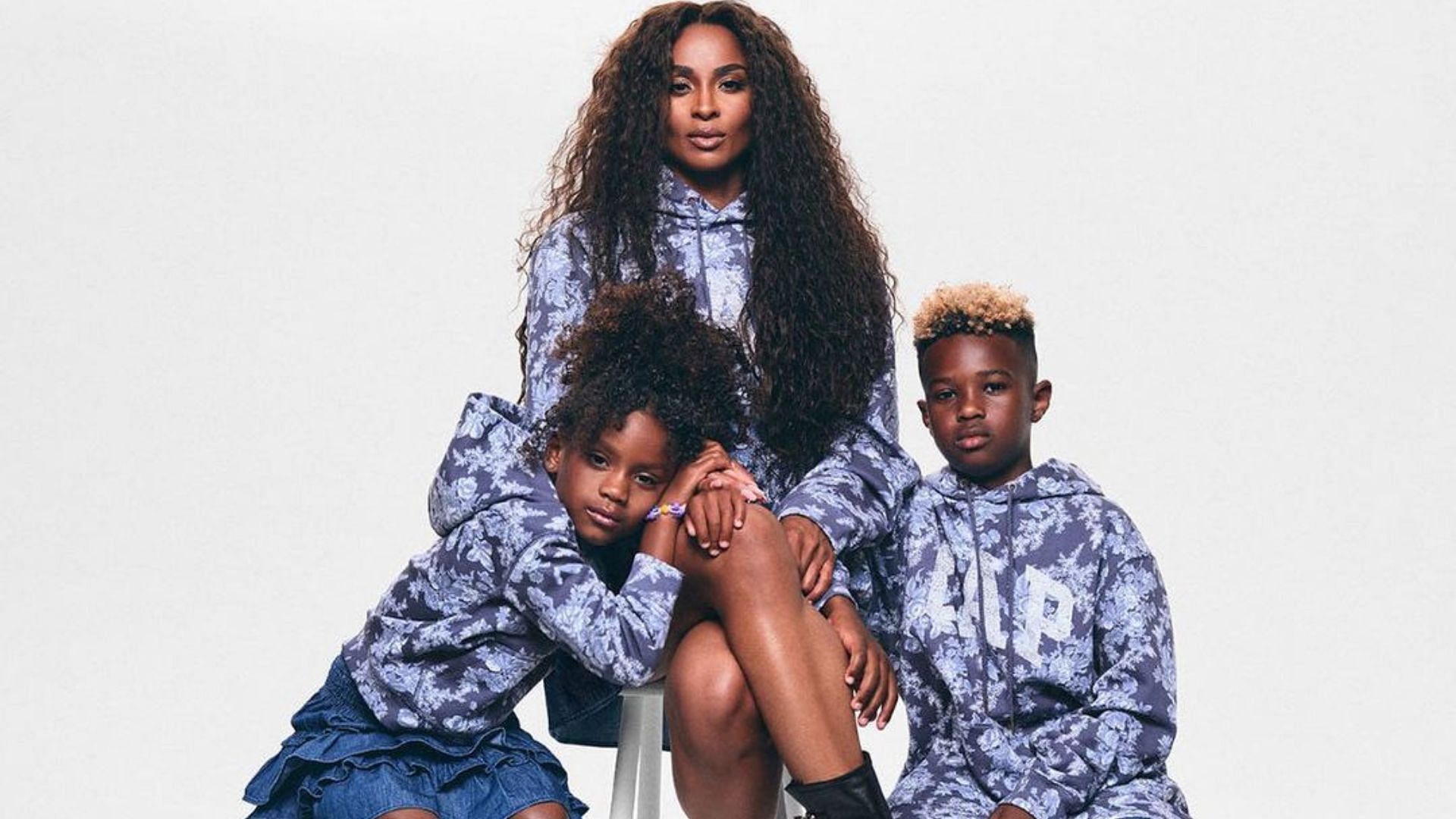 Ciara Wilson and her children poses for a collaboration shoot.