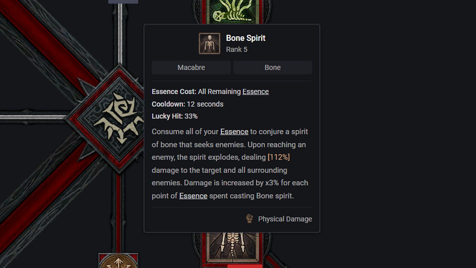 Bone Spirit is the prime skill for this build in Diablo 4 (Image via D4builds.gg)