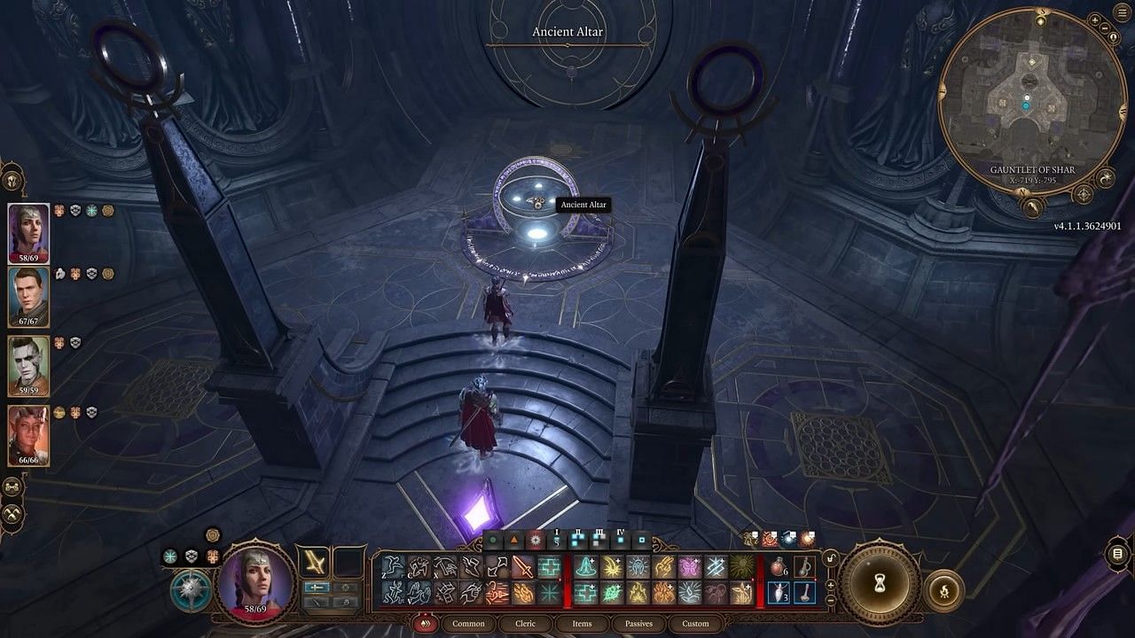 Place the Umbral gems on the Ancient Altar to unlock the Shadowfell entrance (Image via Larian Studios)