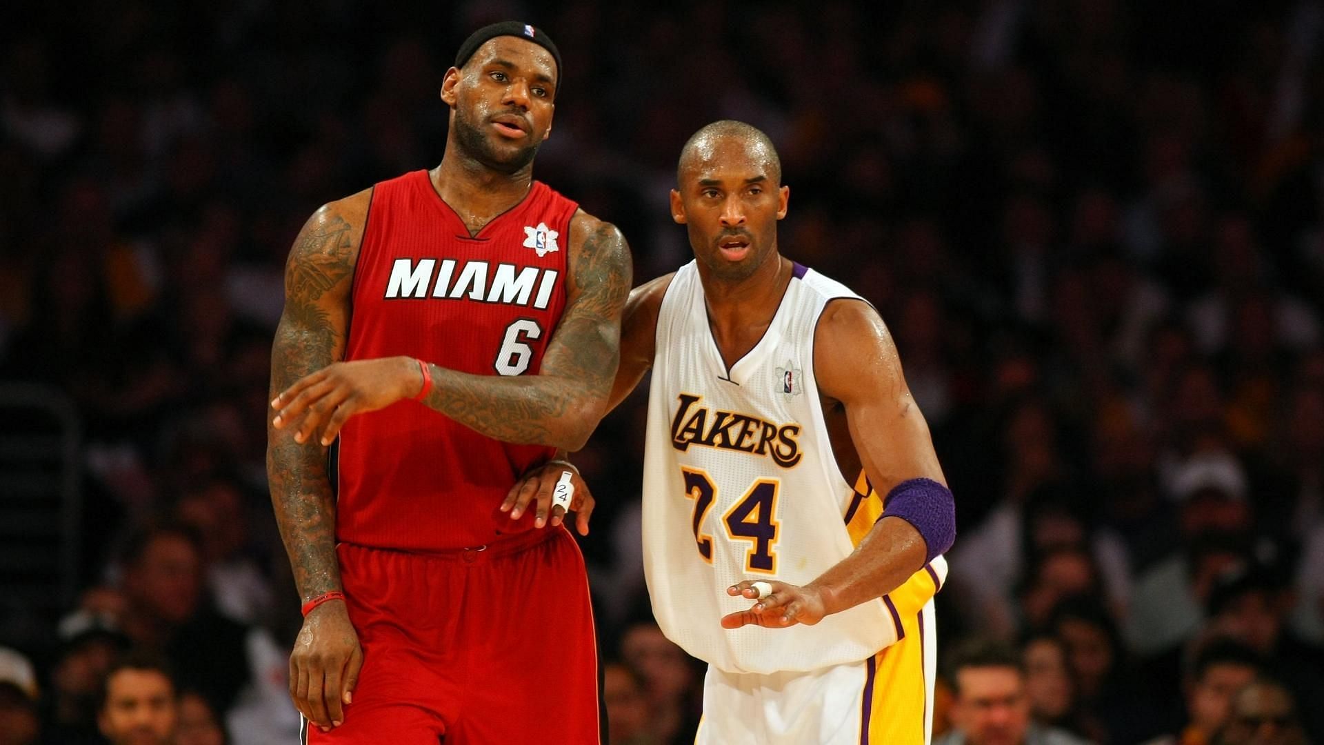 LeBron James (left) and Kobe Bryant on Christmas Day 2010