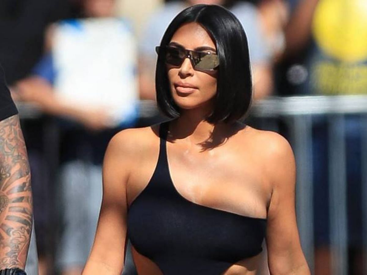 Kim Kardashian donning this bold hairstyle with elan! (Image via Sportskeeda)