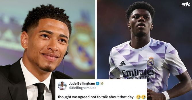 Real Madrid's Jude Bellingham and Aurelien Tchouameni involved in hilarious exchange as they recall England's World Cup exit to France