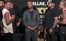 Watch: Absolute chaos ensues at Jake Paul vs. Nate Diaz press conference as securities get into brawl