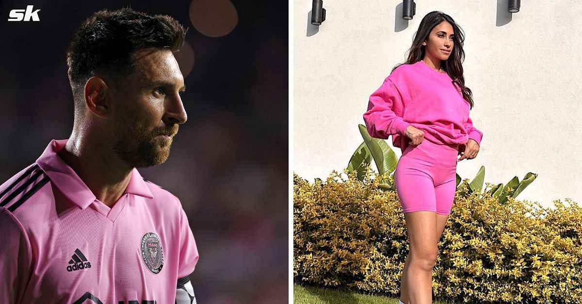 Antonella Roccuzzo reacts as Lionel Messi scores sensational goal in ...