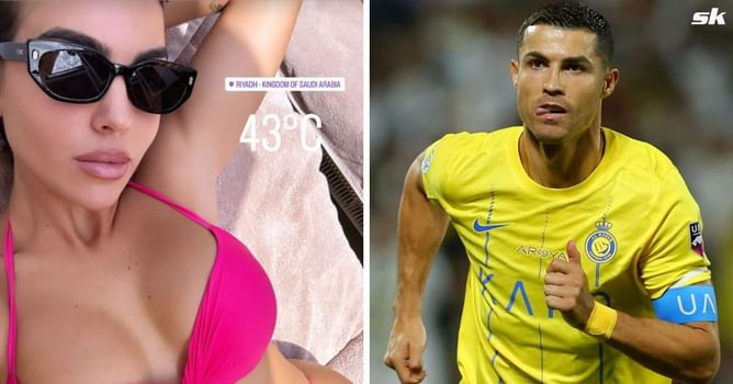 Cristiano Ronaldo's girlfriend Georgina Rodriguez sizzles in a pink bikini in 43-degree Riyadh heat
