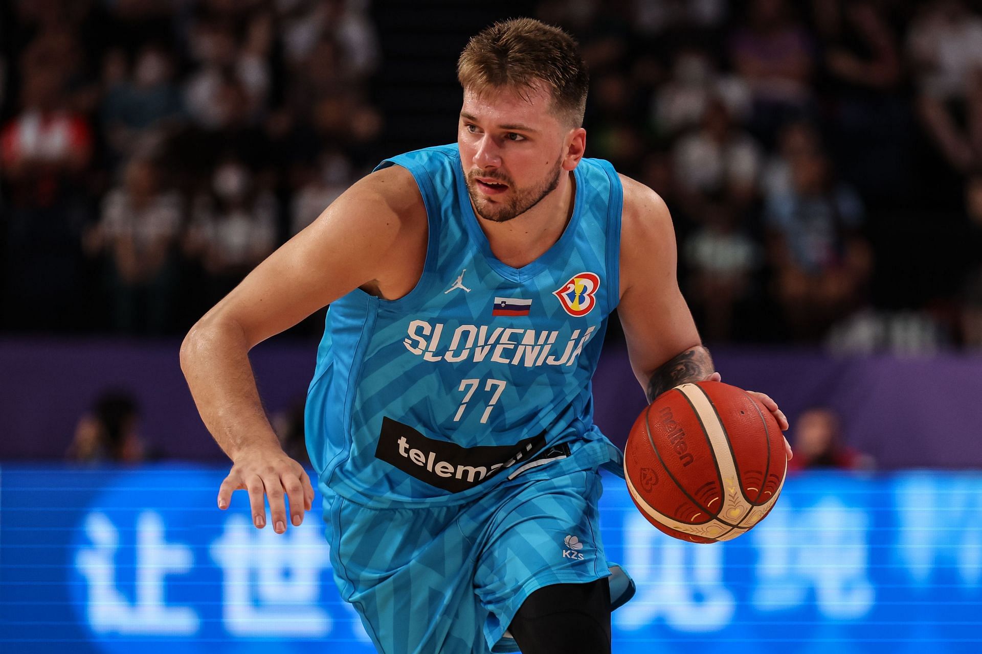 Luka Doncic of Slovenia at the 2023 FIBA World Cup