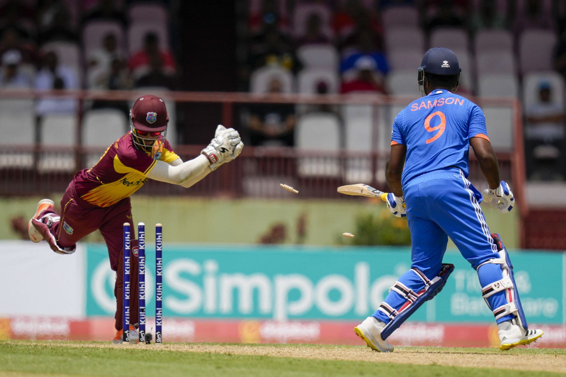 Sanju Samson averaged 10.67 in the T20I series against the West Indies.