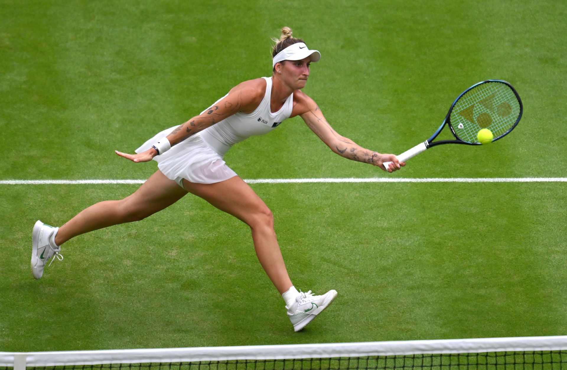 Marketa Vondrousova in action at the 2023 Wimbledon Championships.