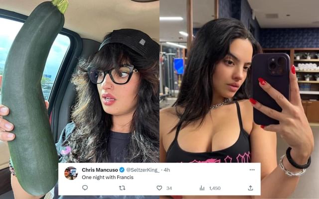 “One night with Francis” - Nina-Marie Daniele’s unusual vegetable pose triggers NSFW reactions