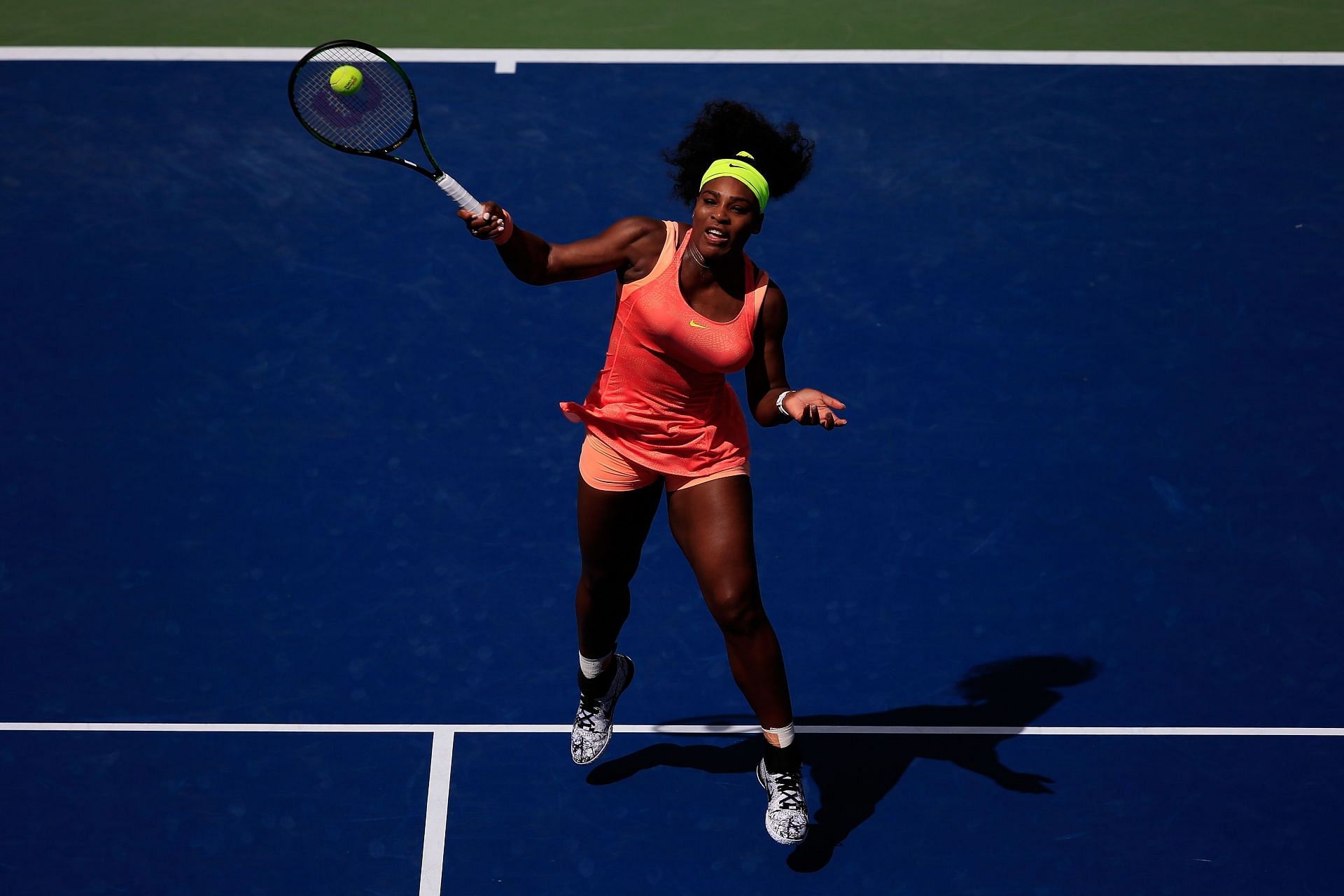 Serena Williams in action at the 2015 US Open