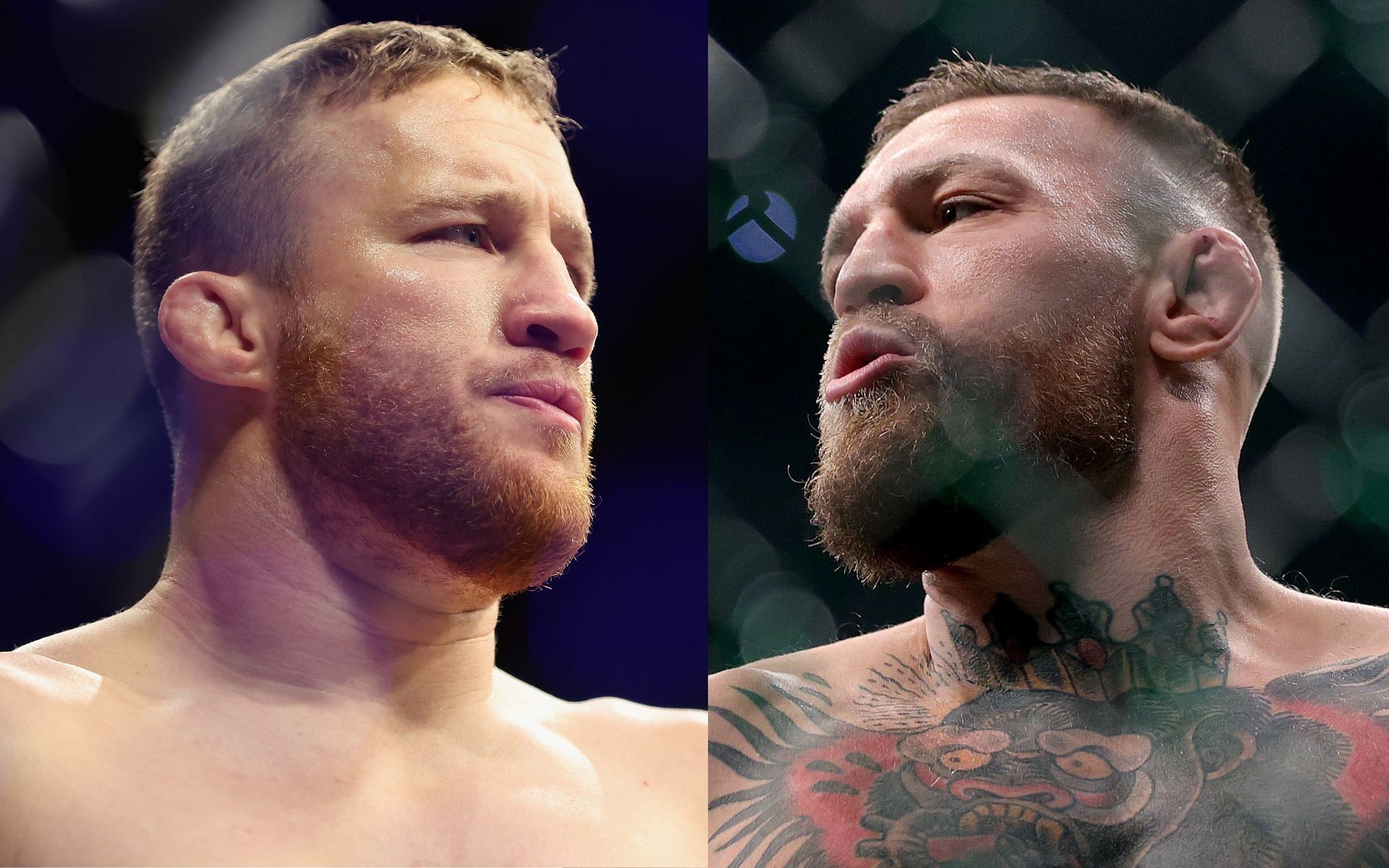 Justin Gaethje (left) and Conor McGregor (right). [via Getty Images]