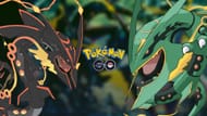 Regular and SHiny MEga Rayquaza (Image via TPC)