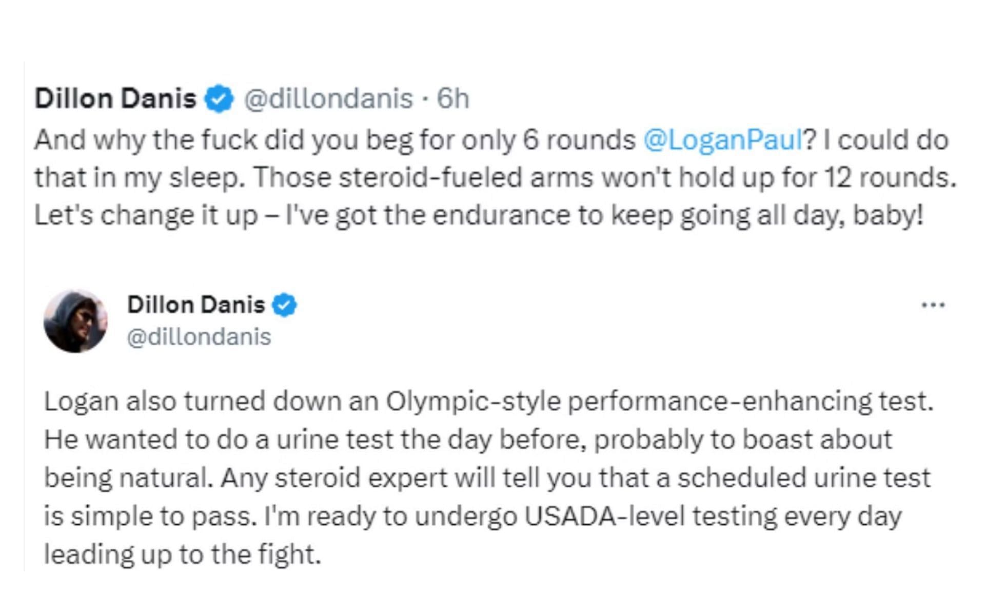 Dillon Danis&#039; tweet