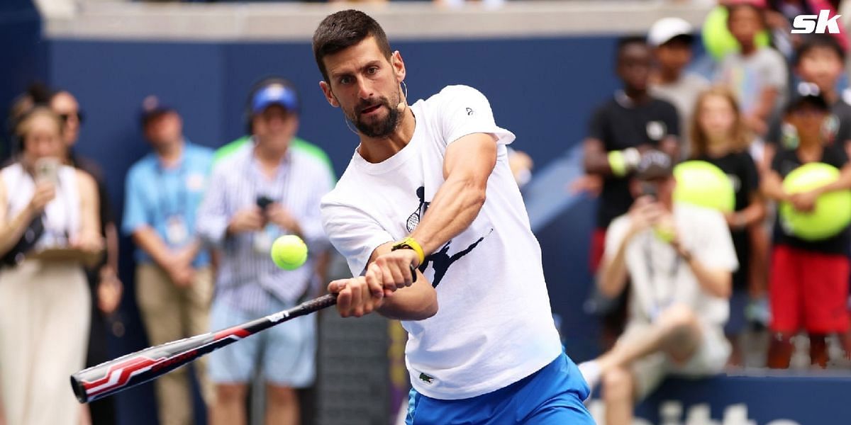 Novak Djokovic joins Dude Perfect for a fun-filled performance at US Open Fan Week