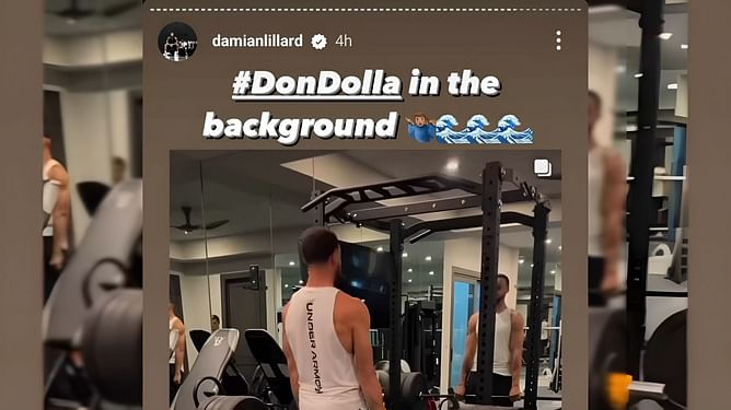 "DonDolla in the background": Damian Lillard shares Steph Curry's viral deadlift video with keen observation