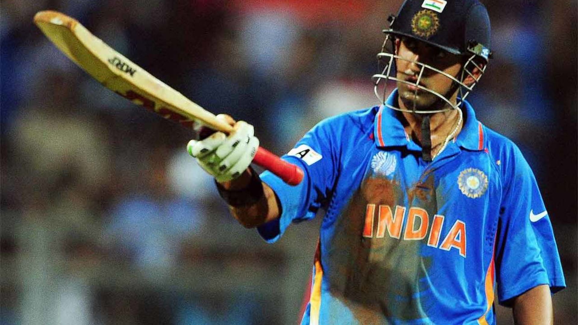 Gautam Gambhir celebrates his half-century during 2011 World Cup final (P.C.:X)