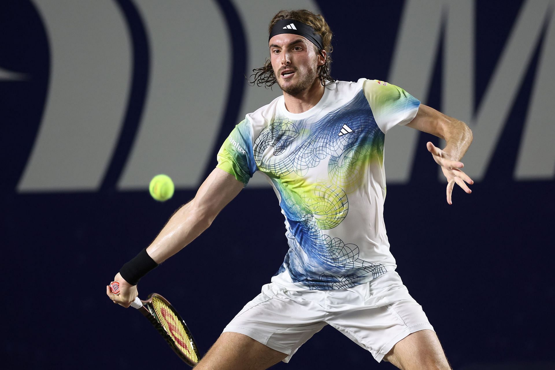 Stefanos Tsitsipas in action at the Los Cabos Open