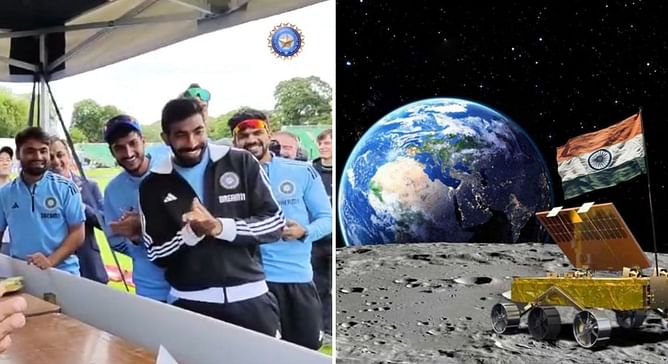 [Watch] Team India celebrate after ISRO script history as Chandrayaan-3 lands on the moon ahead of IND vs IRE 3rd T20I