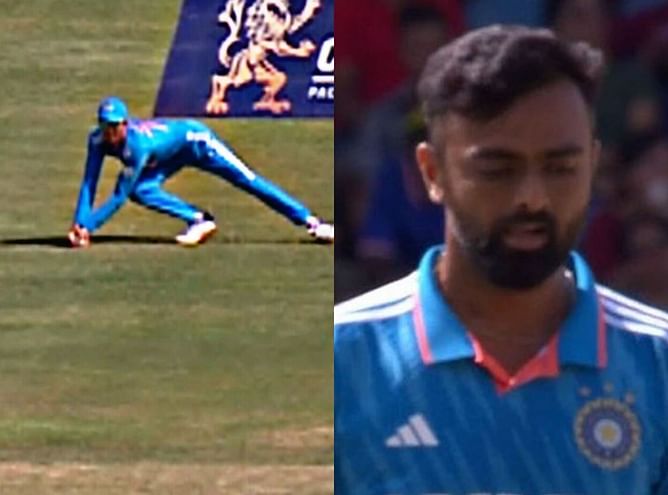 [Watch] Indian pacer Jaydev Unadkat takes a wicket in his first over on return to ODI cricket after a decade during 3rd ODI vs WI