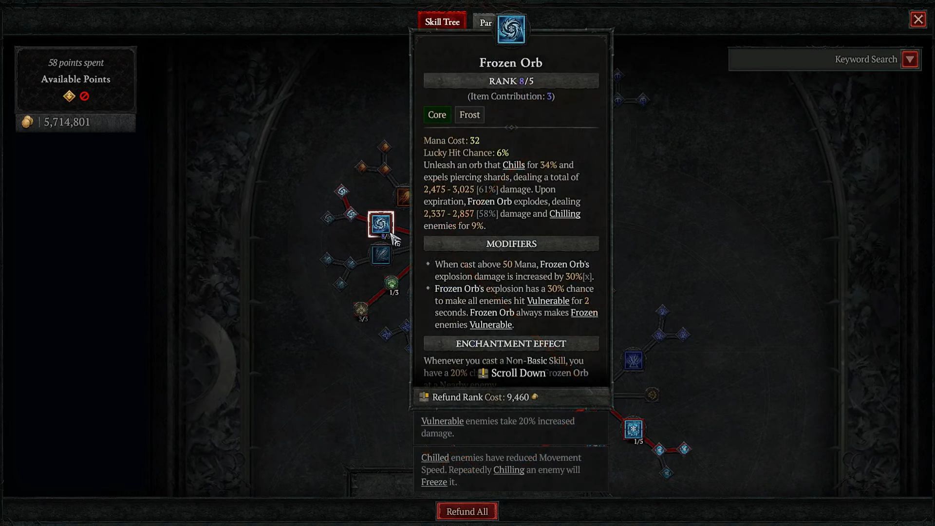 Frozen Orb skill is a must-have for this build (Image via Diablo 4)