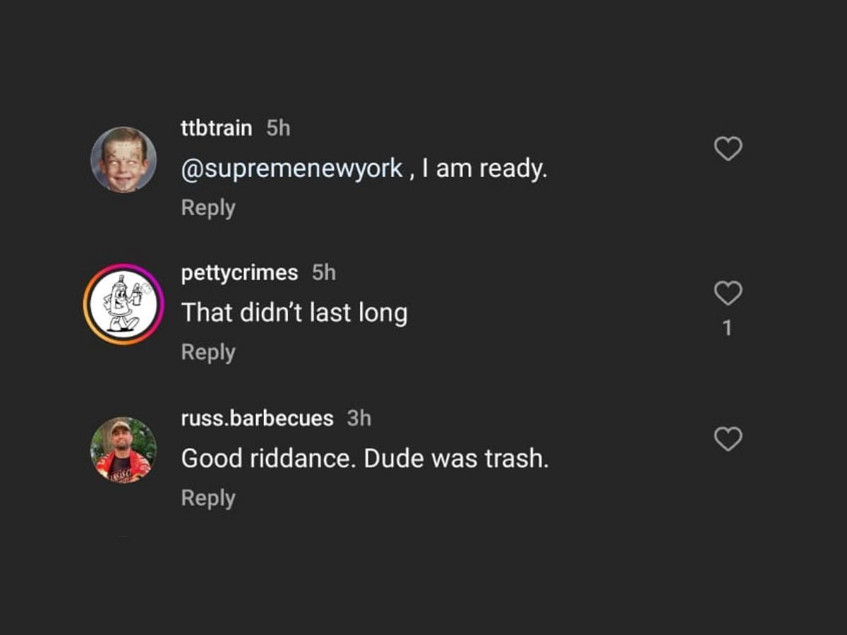 Fans commented on Tremain Emory Leaving Supreme (Image via Instagram/@sneakerfreakermag)