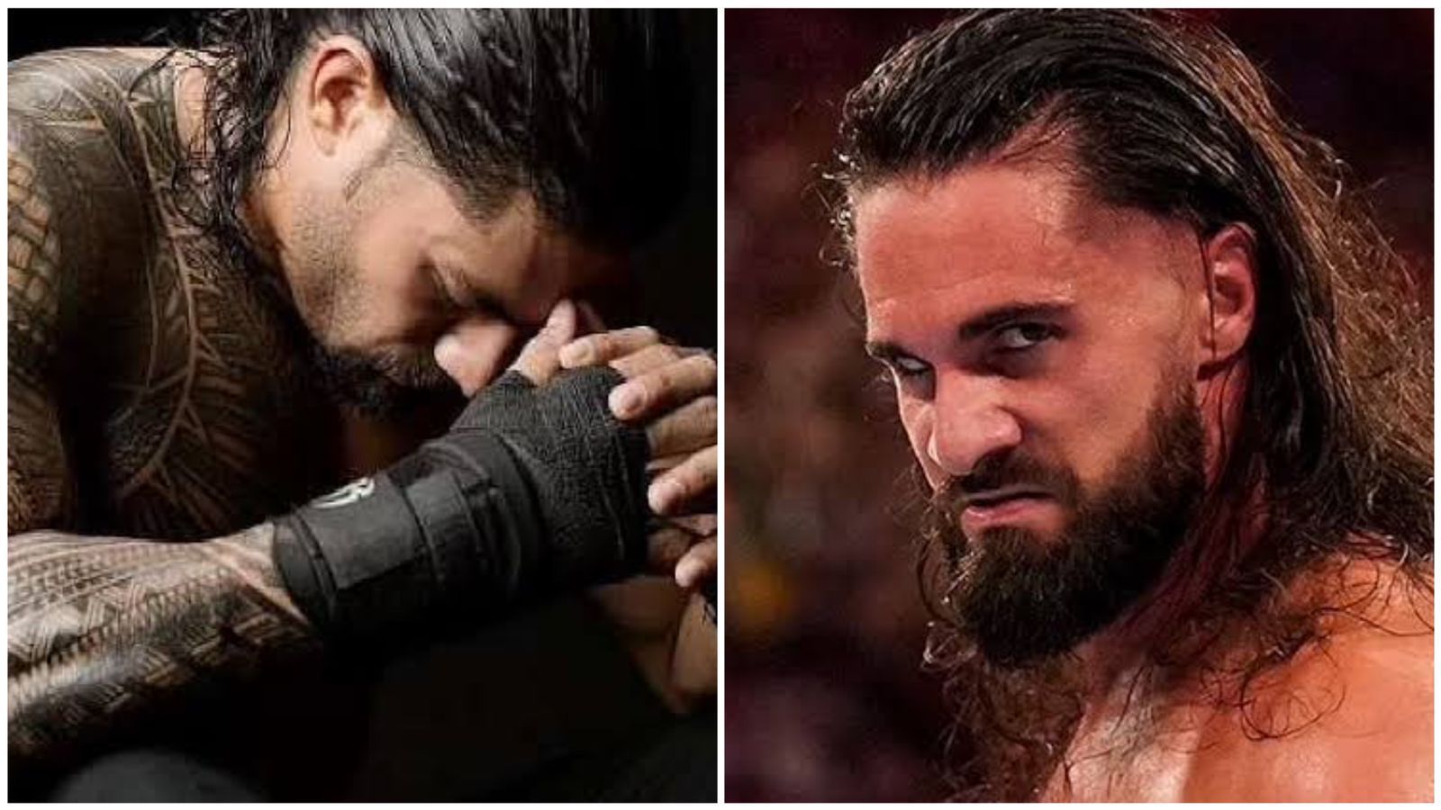 Roman Reigns (left); Seth Rollins (right)