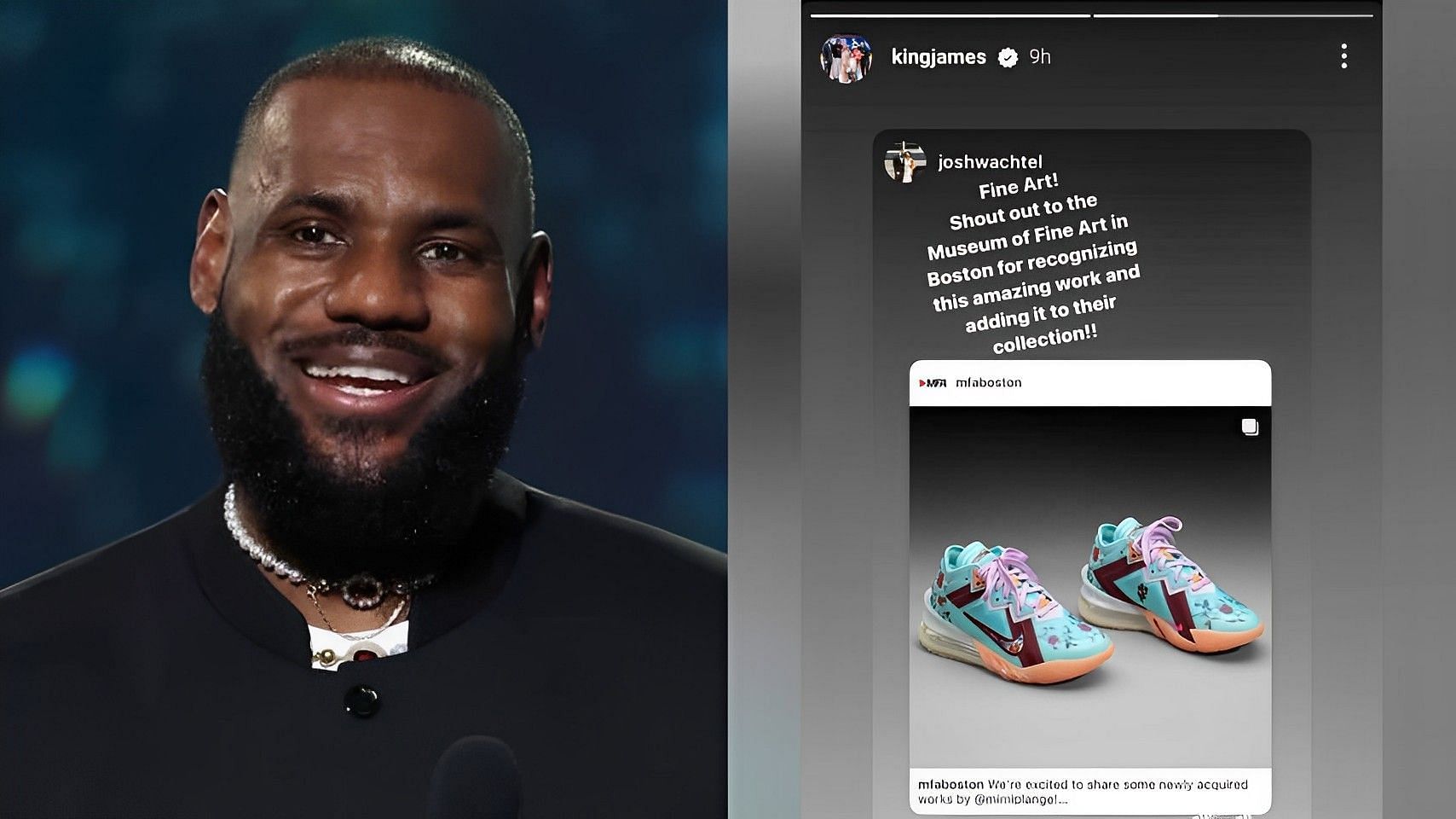 LA Lakers superstar forward LeBron James commends Boston museum for including his shoes in new collection