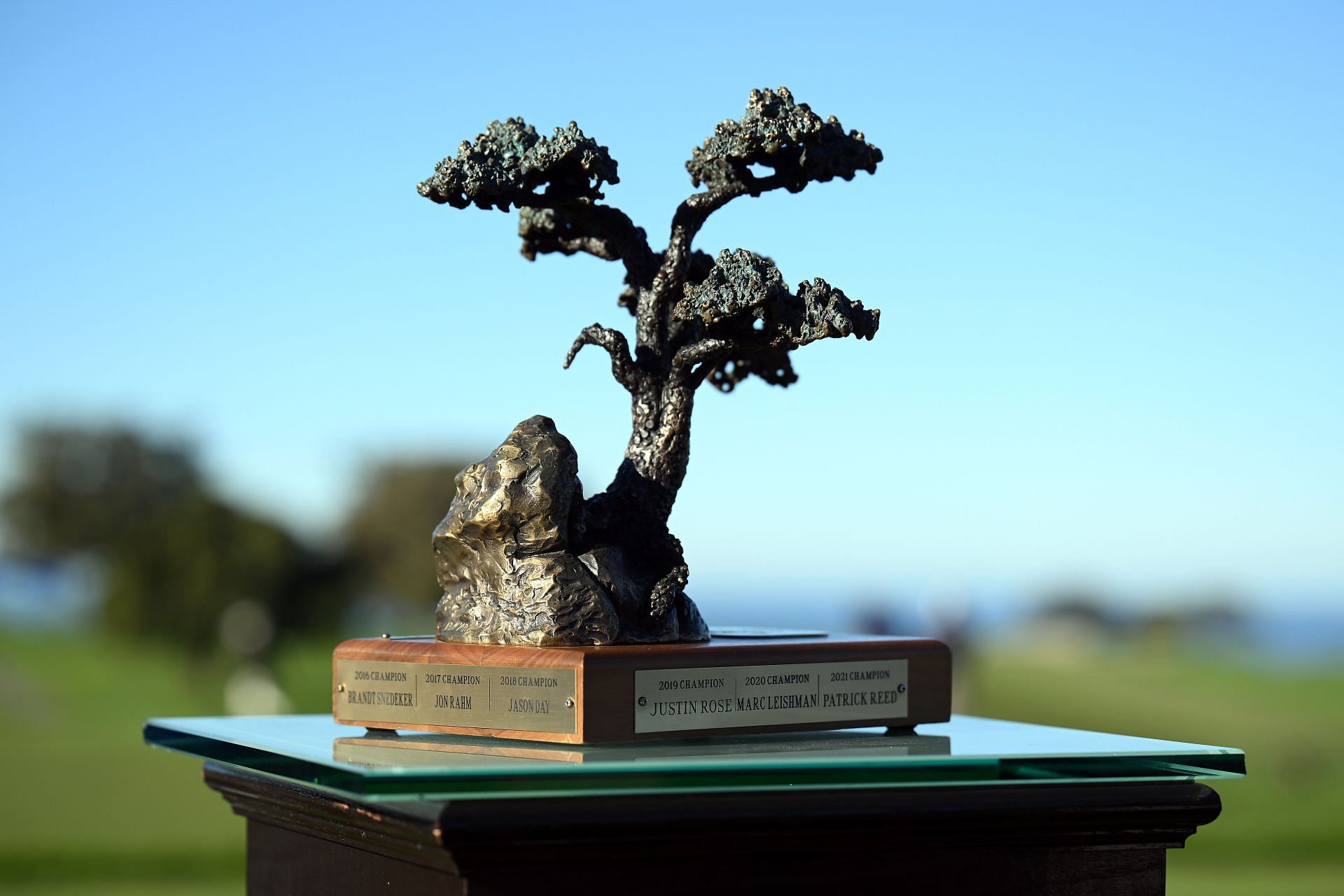 Farmers Insurance Open Trophy (Image via Getty)