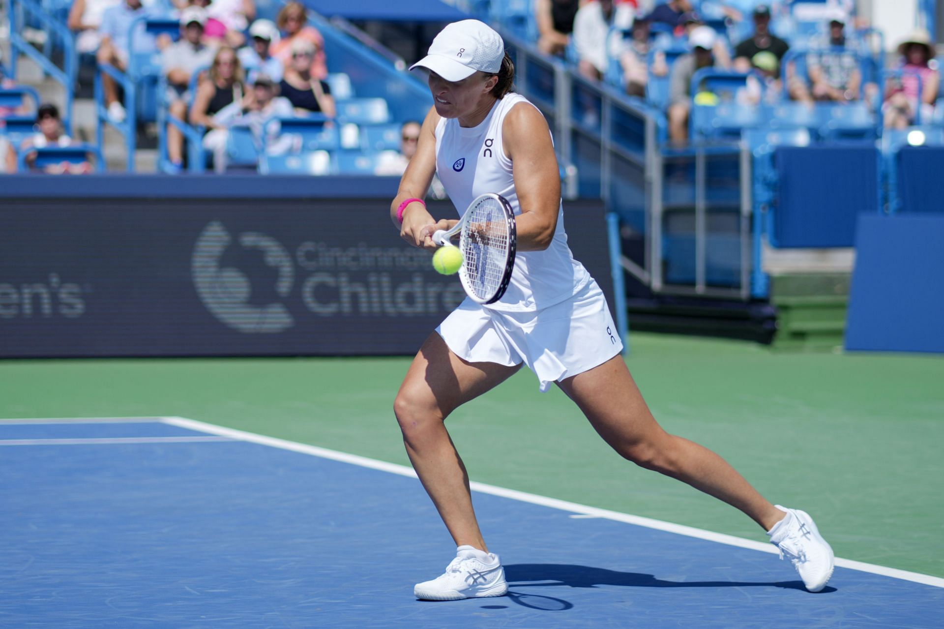 Iga Swiatek in action at the Western and Southern Open