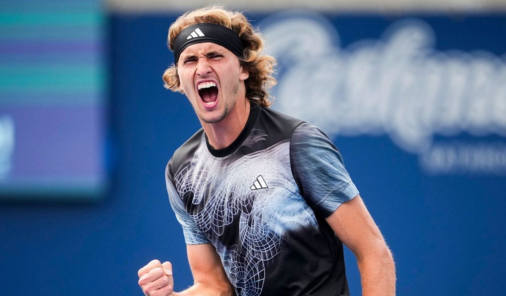 Zverev roars during the 2023 Cincinnati Open