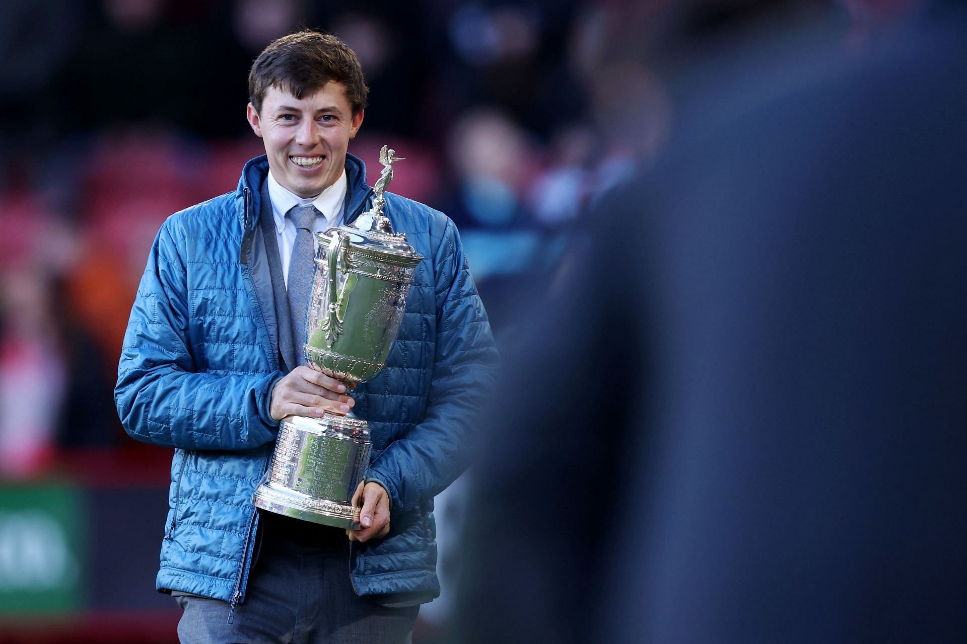 Matthew Fitzpatrick with the trophy prior to the Sky Bet Championship between Sheffield United and Coventry City (Image via Getty)