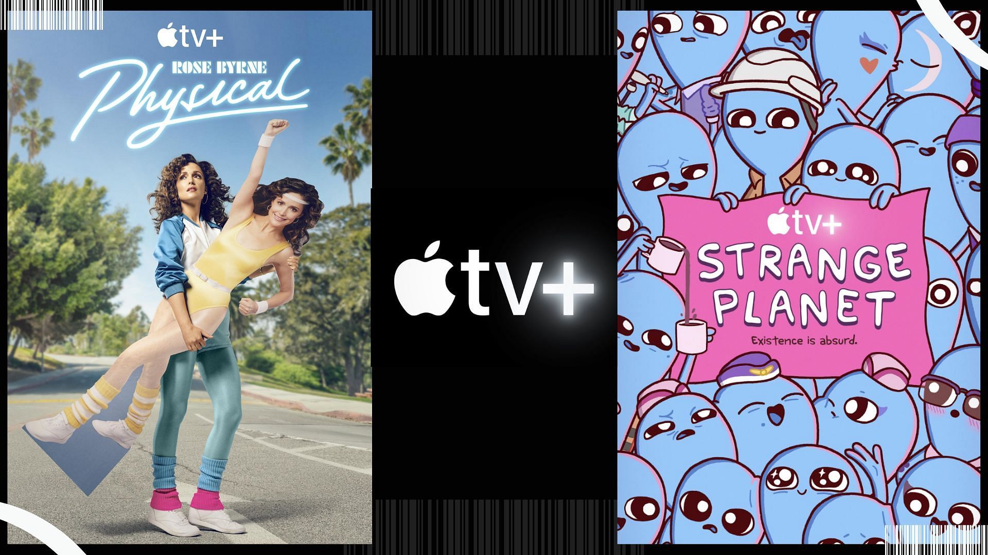 Collage of posters of Apple TV+ shows, Physical and Strange Planet (image via Sportskeeda)