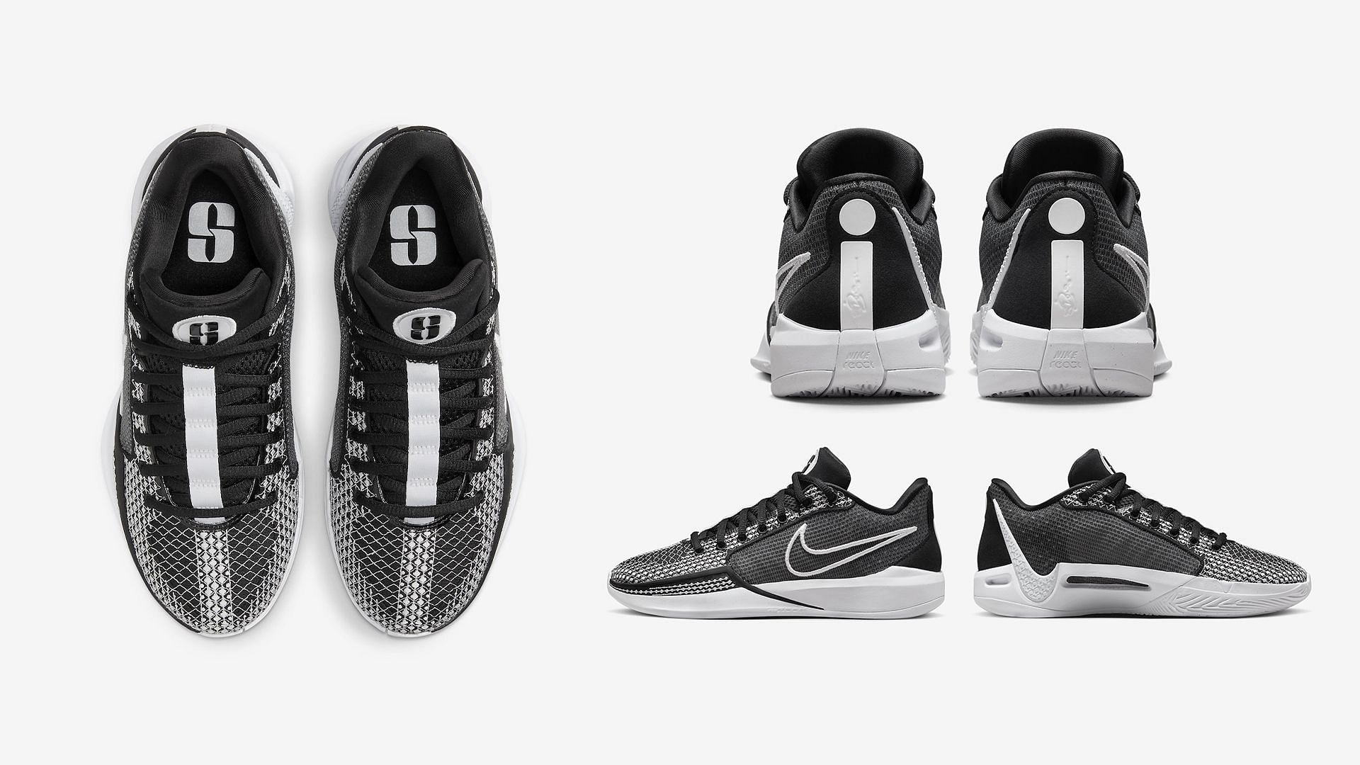 The upcoming Sabrina Ionescu x Nike Sabrina 1 &quot;Oreo&quot; sneakers come clad in black and white hues (Image via Sportskeeda)