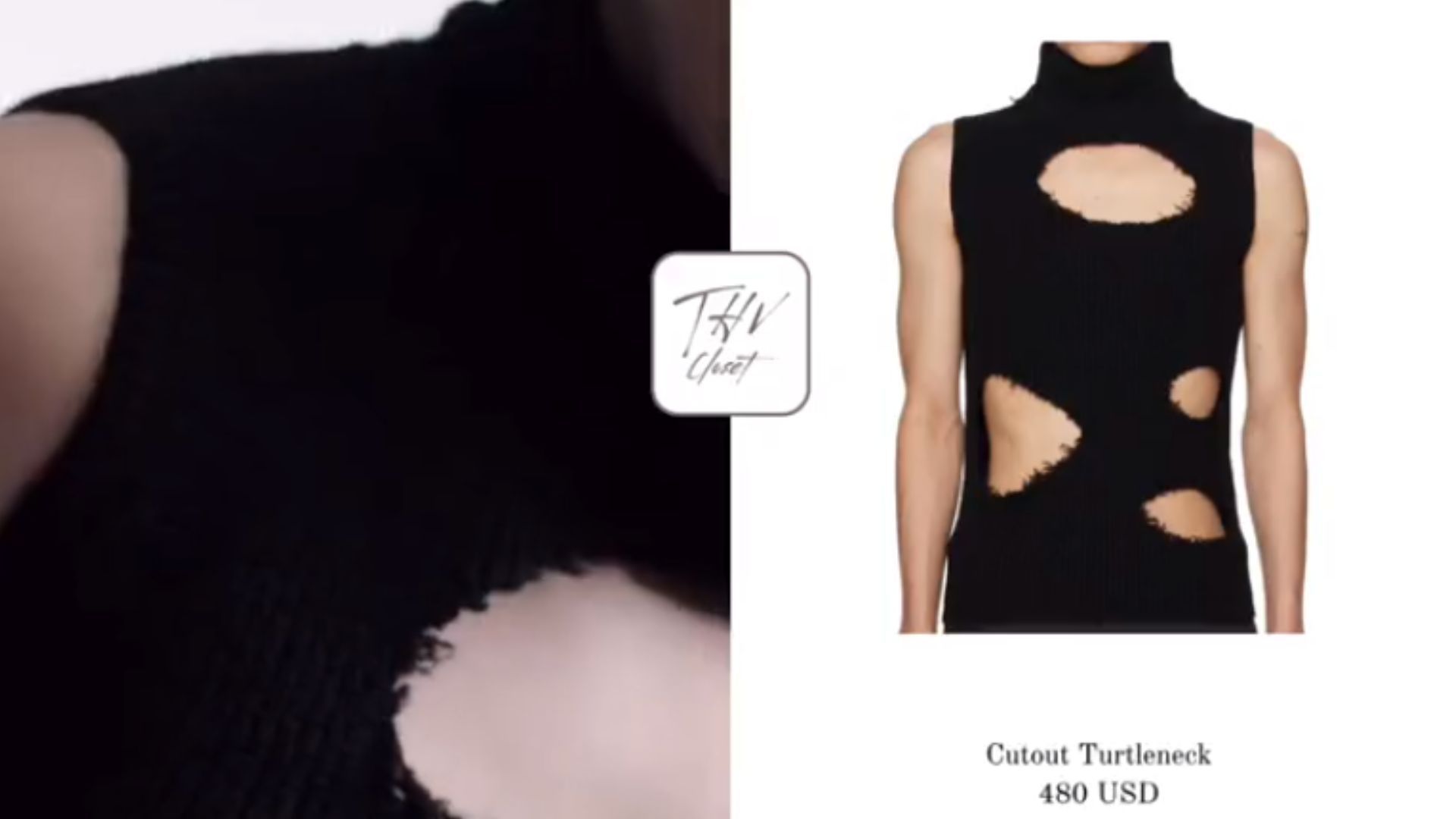 Taehyung&#039;s outfit in the recent campaign video (Image via Twitter/@thv_closet)