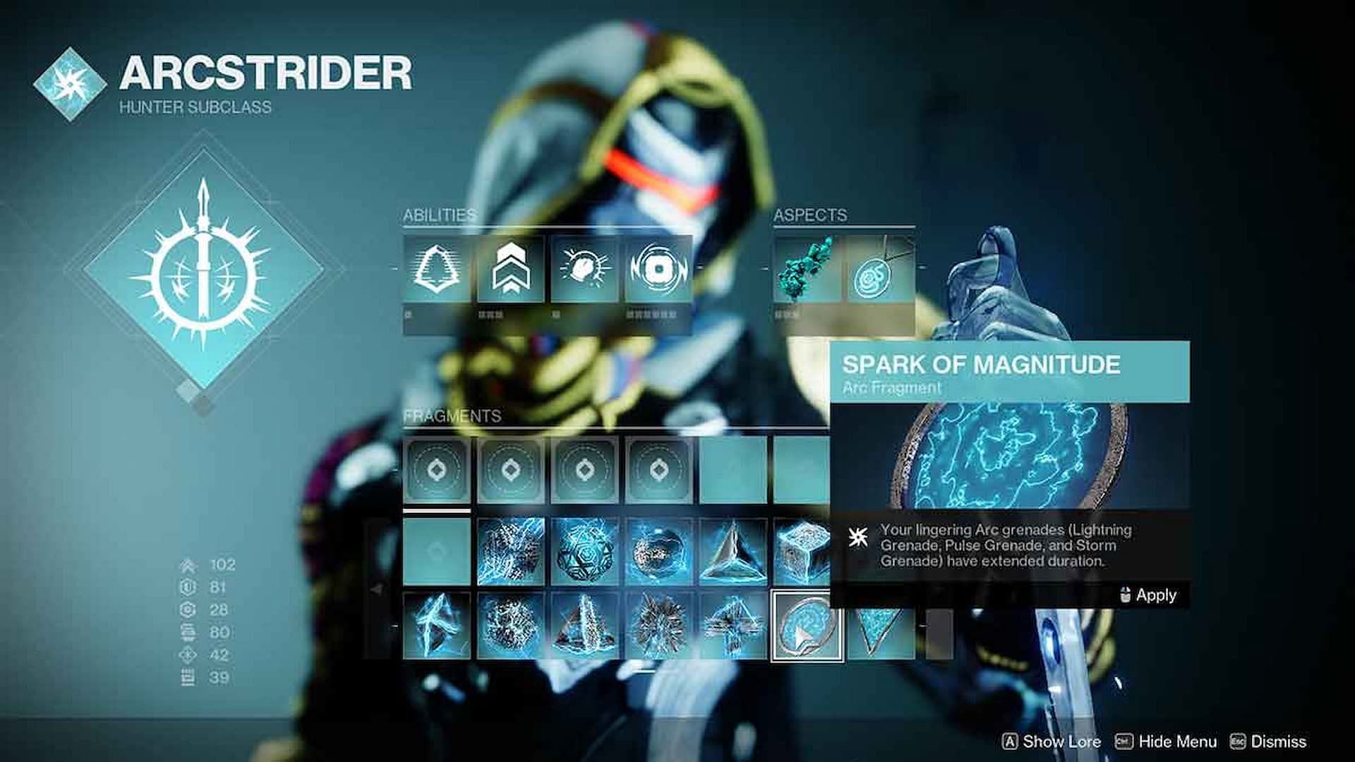 Spark of Magnitude is a powerful fragment for Arc Hunters (Image via Bungie)