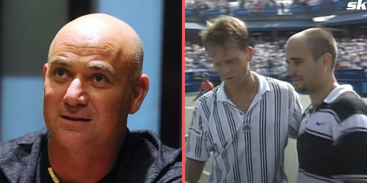 Andre Agassi vomited on a plant during his final against Stefan Edberg in Washington